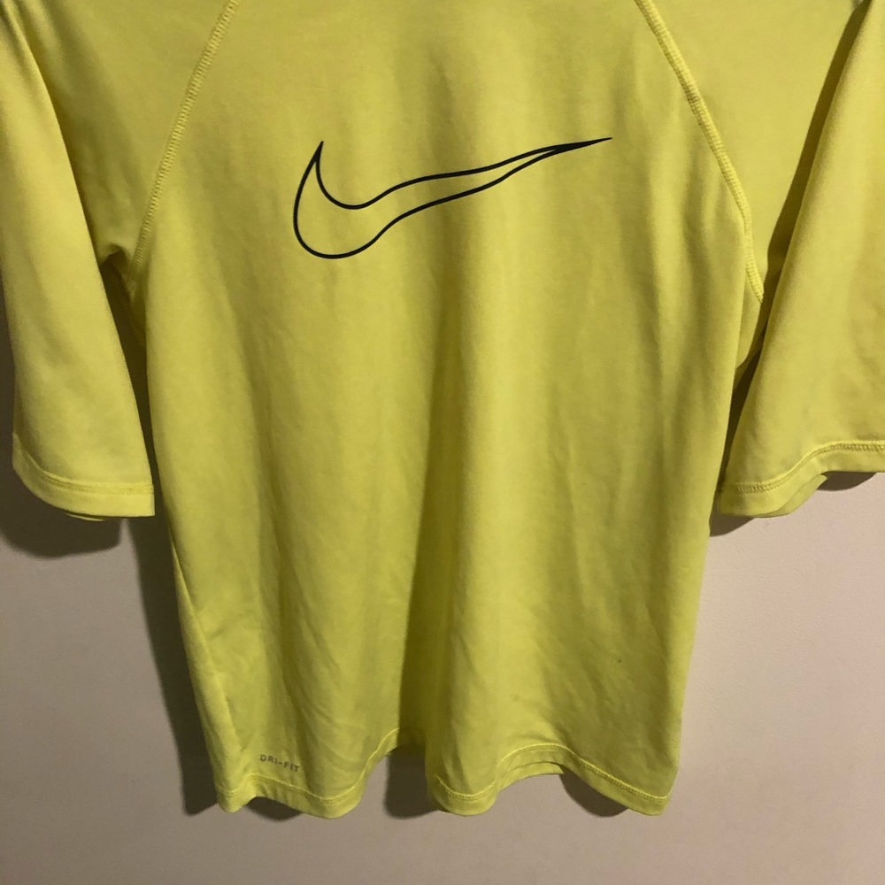 Like new youth boys Nike swim top in neon